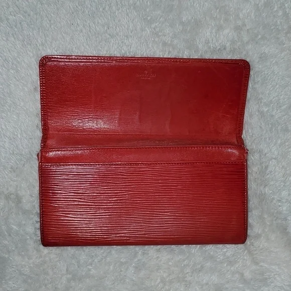 Louis Vuitton Red Epi Long Wallet Pouch